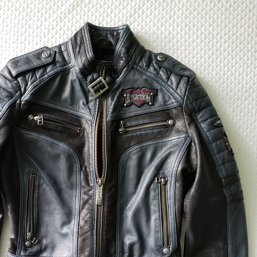 Affliction Leather Moto Jacket